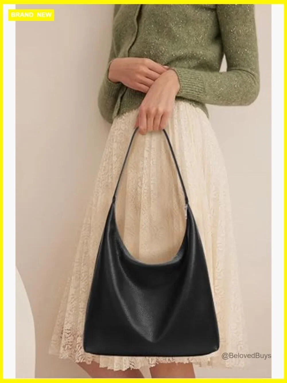 Vegan Leather Hobo Tote Bag with Zipper, Large Capacity, Shoulder